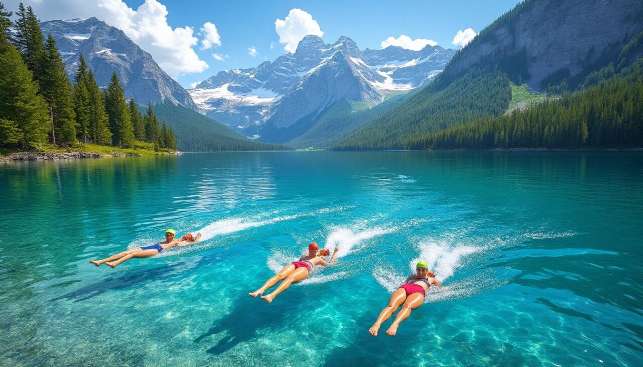 découvrez les lacs alpins idéaux pour une baignade sportive en été, offrant des eaux fraîches et des paysages époustouflants pour vos activités aquatiques.