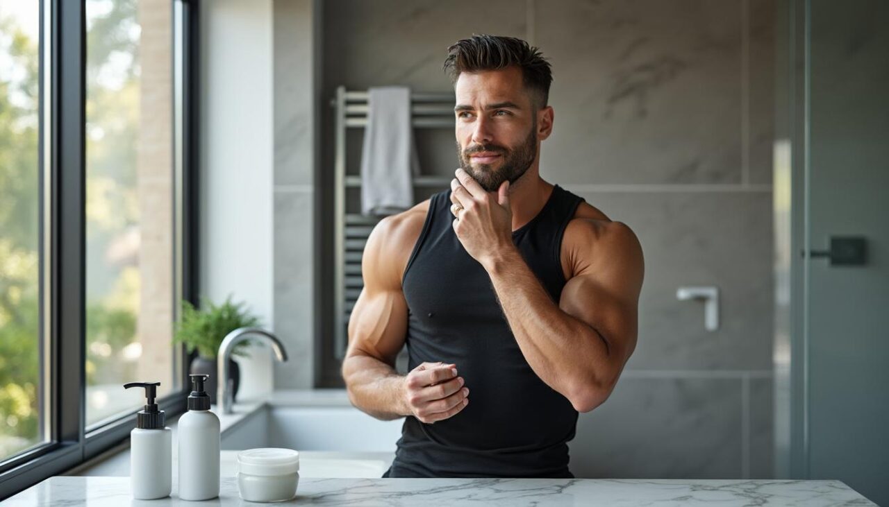 découvrez une routine soin du visage spécialement conçue pour les hommes sportifs, alliant efficacité et simplicité pour protéger et revitaliser votre peau après l'effort.